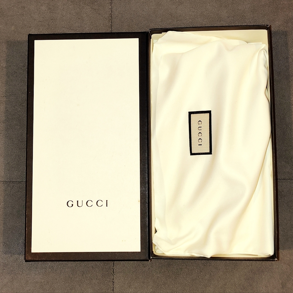 GUCCI GG SUPREME RIBBON FLAP MONGRAM SNAP BI-FOLD LONG WALLET WITH DUSTBAG & BOX - Picture 15 of 17